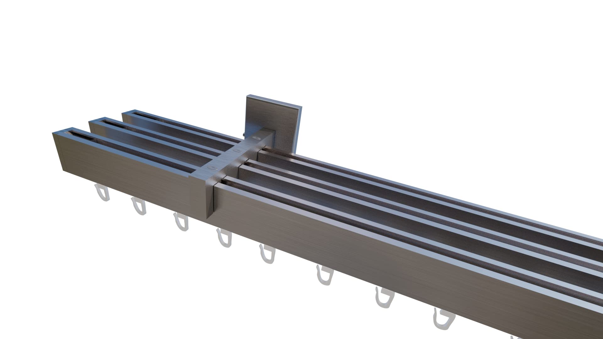 Innenlaufsystem Gardinenstange Square-LINE kantig, auf Maß - Aluminium - 100-400 cm 3-Lauf Innenlaufsystem Gardinenstange Square-LINE kantig, auf Maß - Aluminium - 100-400 cm 3-Lauf