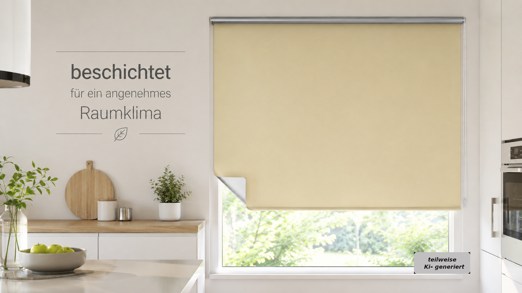 Tilldekor Rollo SIMPLY FIX, 60 x 150 cm, thermo, beige, inkl. Klemmträger
