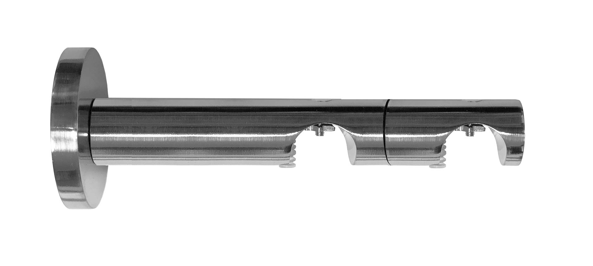 Tilldekor 20 mm Kombiträger - Gardinenstangenträger/ Innenlaufträger , 80 mm & 140 mm Wandabstand, 2-Lauf, edelstahl-optik, Metall Tilldekor 20 mm Kombiträger - Gardinenstangenträger/ Innenlaufträger , 80 mm & 140 mm Wandabstand, 2-Lauf, edelstahl-optik, Metall