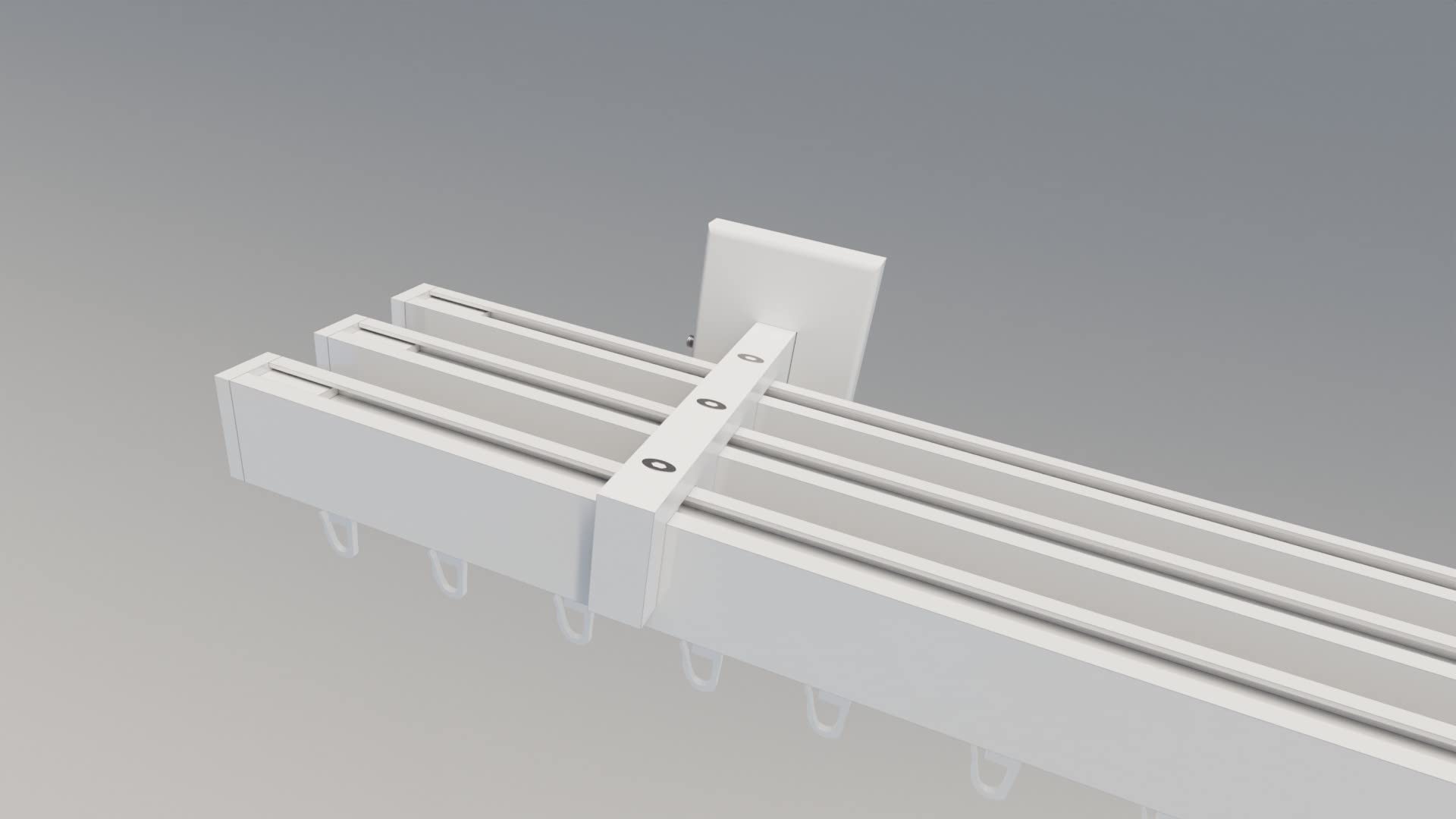 Innenlaufsystem Gardinenstange Square-LINE kantig, auf Maß - Weiß - 100-400 cm 3-Lauf Innenlaufsystem Gardinenstange Square-LINE kantig, auf Maß - Weiß - 100-400 cm 3-Lauf