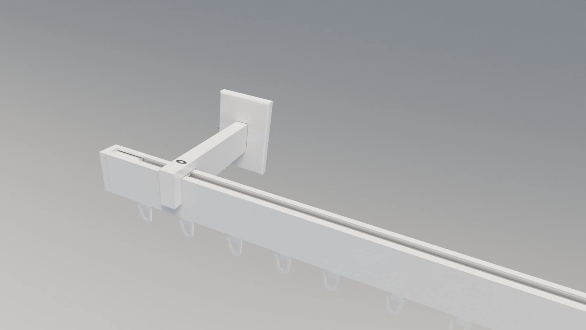 Innenlaufsystem Gardinenstange Square-LINE kantig, auf Maß - Weiß - 100-400 cm 1-Lauf Innenlaufsystem Gardinenstange Square-LINE kantig, auf Maß - Weiß - 100-400 cm 1-Lauf